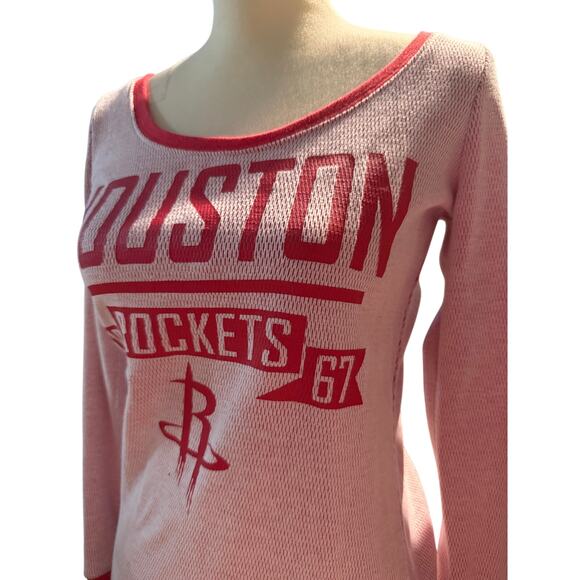 NBA Houston Rockets Women's Thermal Long Sleeve Top, Pink/Red, Size Medium - Picture 2 of 6